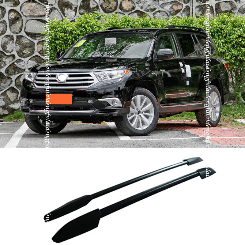 for Toyota Highlander 2008-2013 Black Roof Baggage Luggage Rack Bar Rail Port