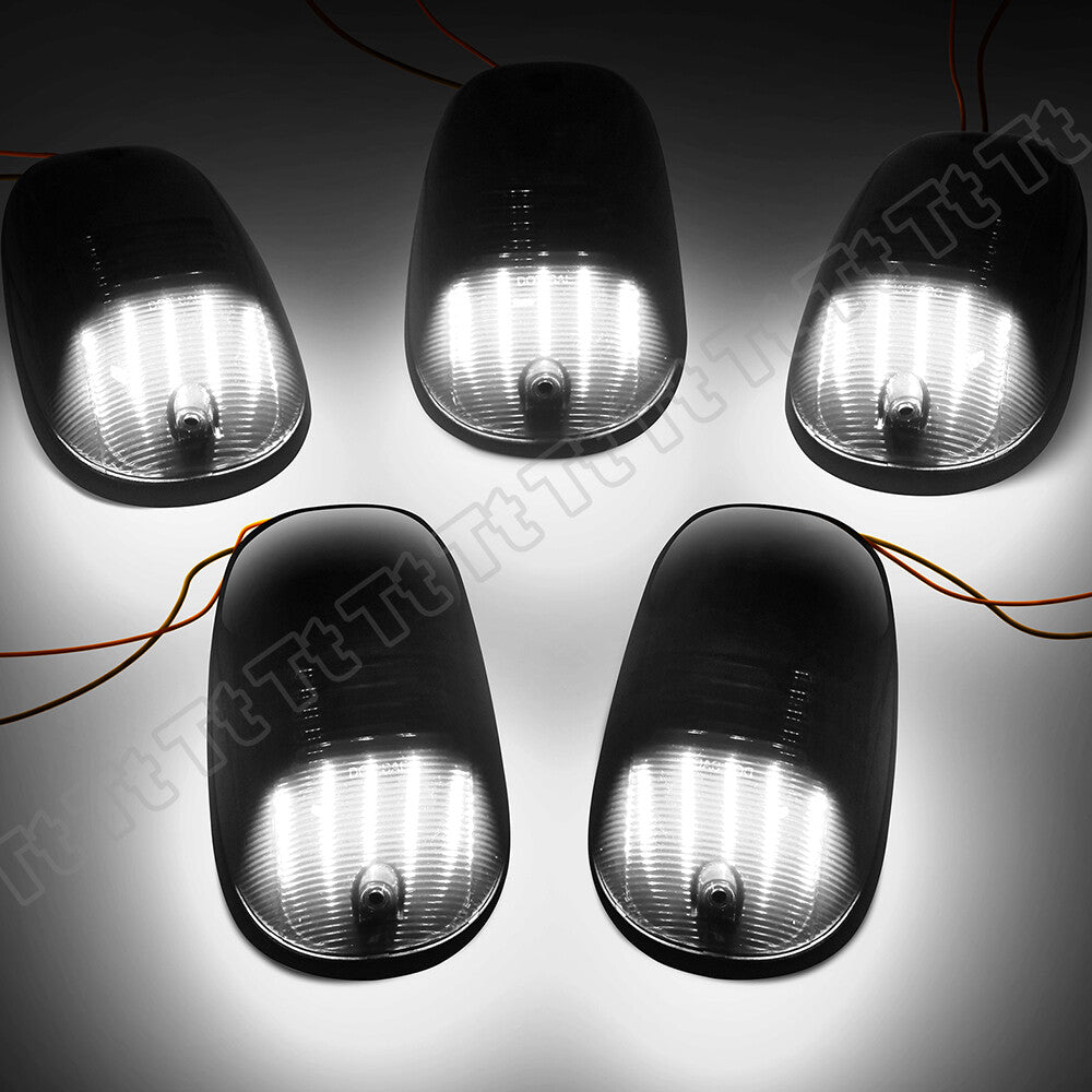 White LED cab-mounted roof marker daytime running lights for 03-18 for Dodge for Ram 1500 2500 3500 trucks.