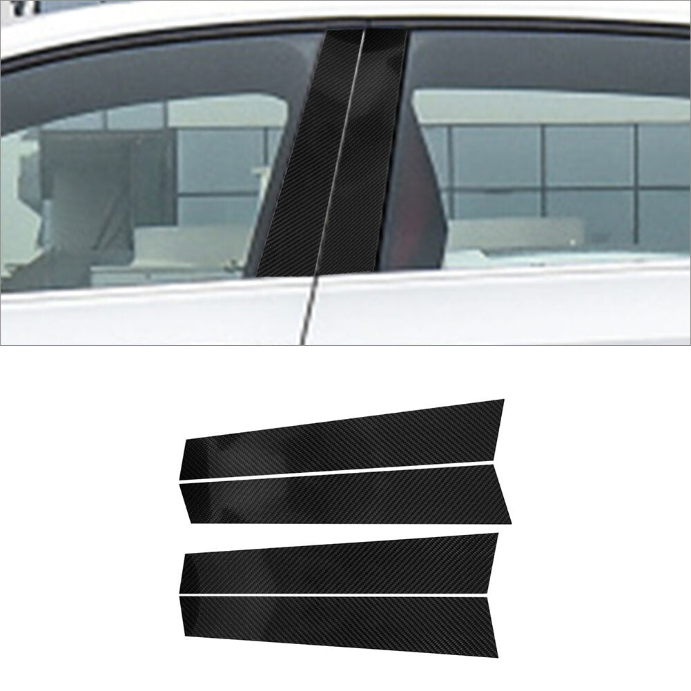 4Pcs for VW for Golf 8 MK8 GTI 2021 Carbon Fiber Car Window B-pillars Cover Trim