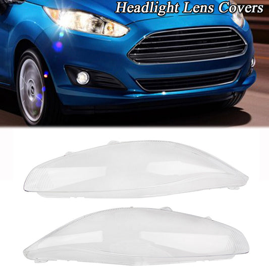 Two headlight protectors for Ford Fiesta 2014-2016 headlight lens cover - transparent housing