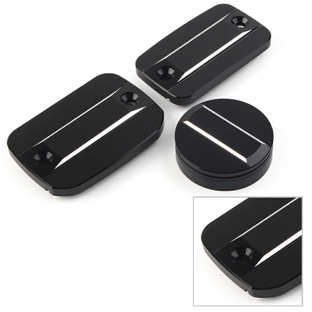 for DUCATI Scrambler 1100 18-22 Black Front Rear Brake Reservoir Fluid Cover Cap