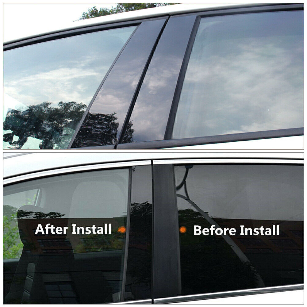 for VW for Jetta 2012-18 Sedan Piano Black Pillar Posts Door Window Molding Strip 6P