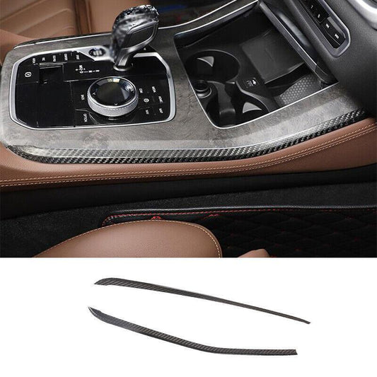 Dry Carbon Fiber Console Gear Shift Both Side Trim 2PCS for BMW X7 G07 2019-2022