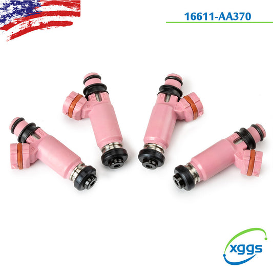 4 new pink 565cc fuel injectors for Subaru STI WRX Forester 16611-AA370