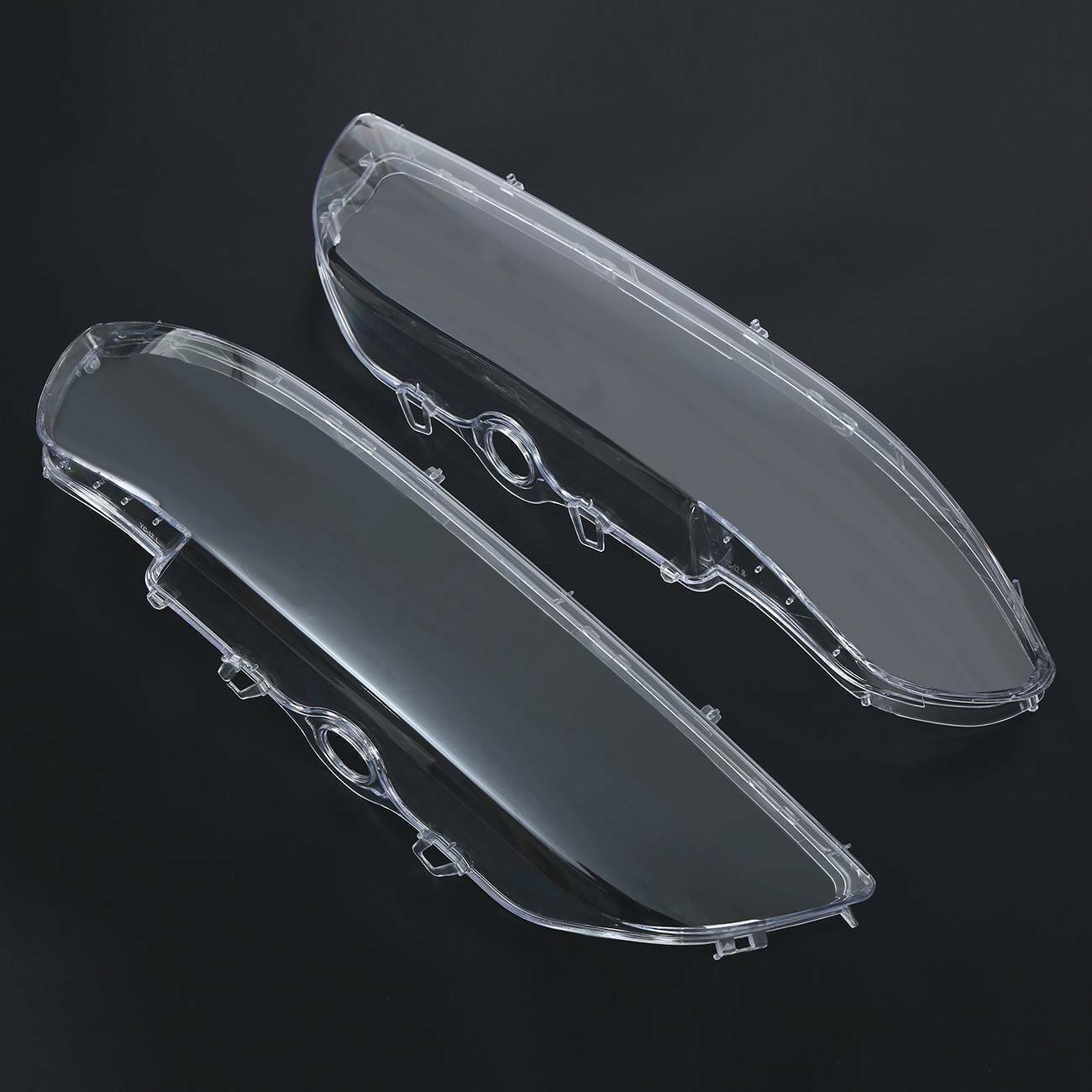 A pair of headlight lenses and headlight covers suitable for 1996-2003 for BMW E39 models, including the 525i, 528i, and 530i.