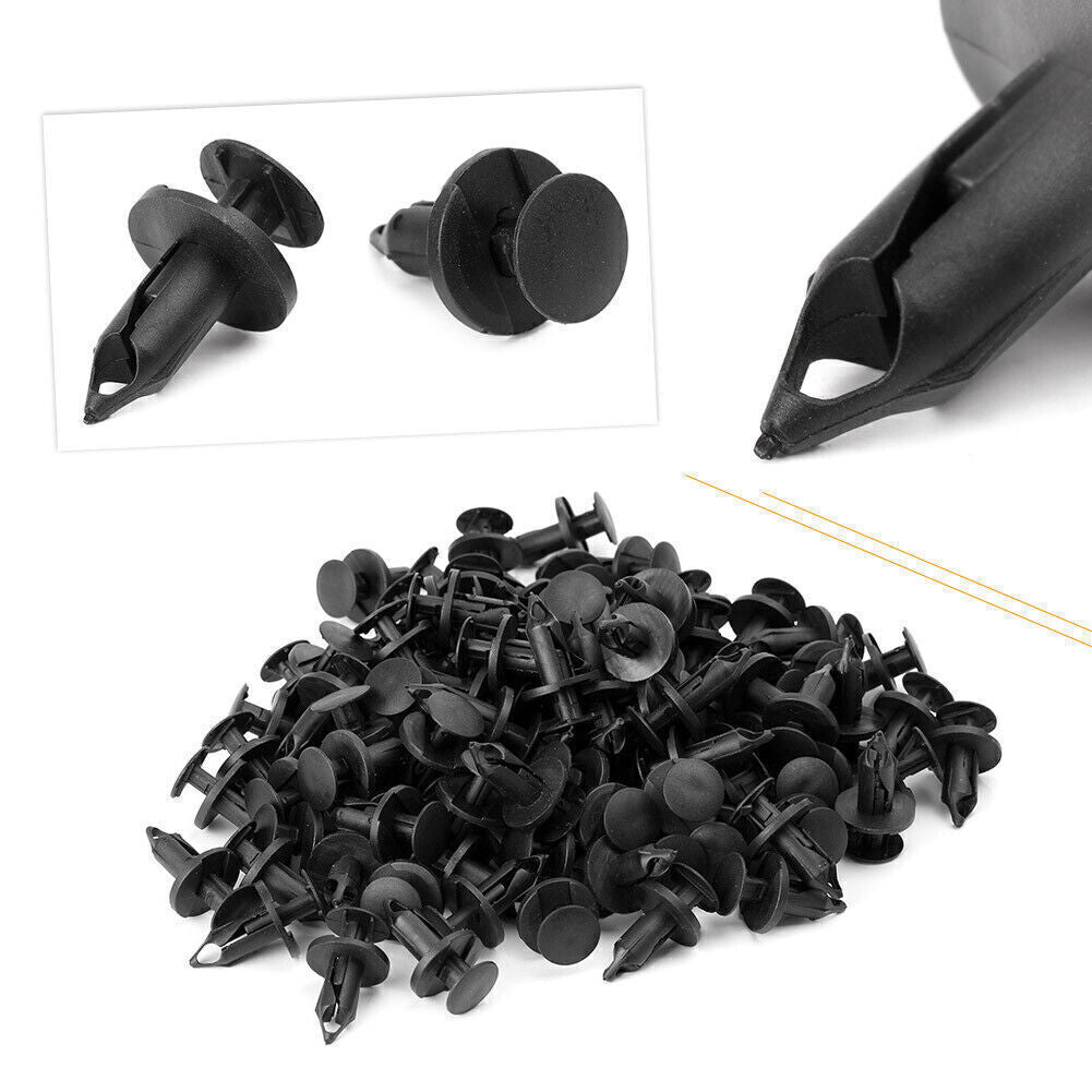 8mm Bumper Fender Plastic Retainer Push Pin Clip Rivet Fasteners 100PCs Auto