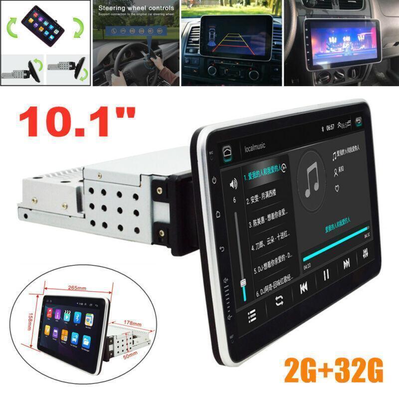 2G+32G 10.1 1Din Rotatable Screen Android 9.1 Car Radio GPS WiFi MP5 Player USB