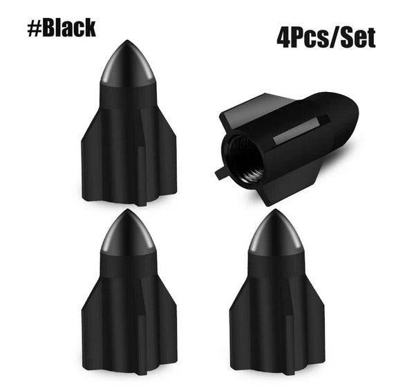 4-piece car tire valve cover rod air dust cover dustproof blue rocket for Lexus