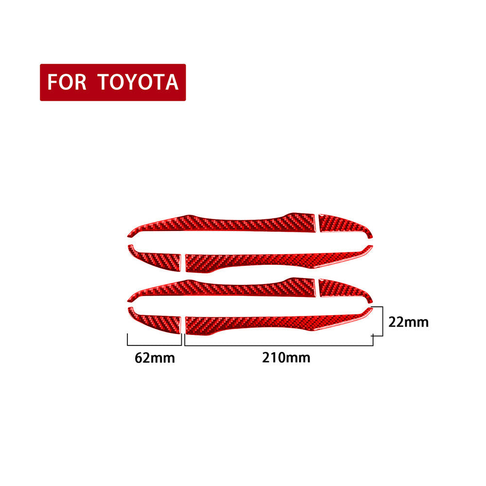 8¡ÁRed Carbon Fiber Side Door Handle Panel Cover Fit For T@yota for Corolla 2014-2018