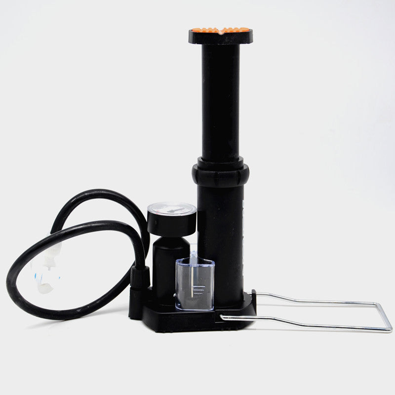 Motorcycle Foot Pedal Air Inflato Pump Wheel Tire Pressure Gauge Cycling Tool BK