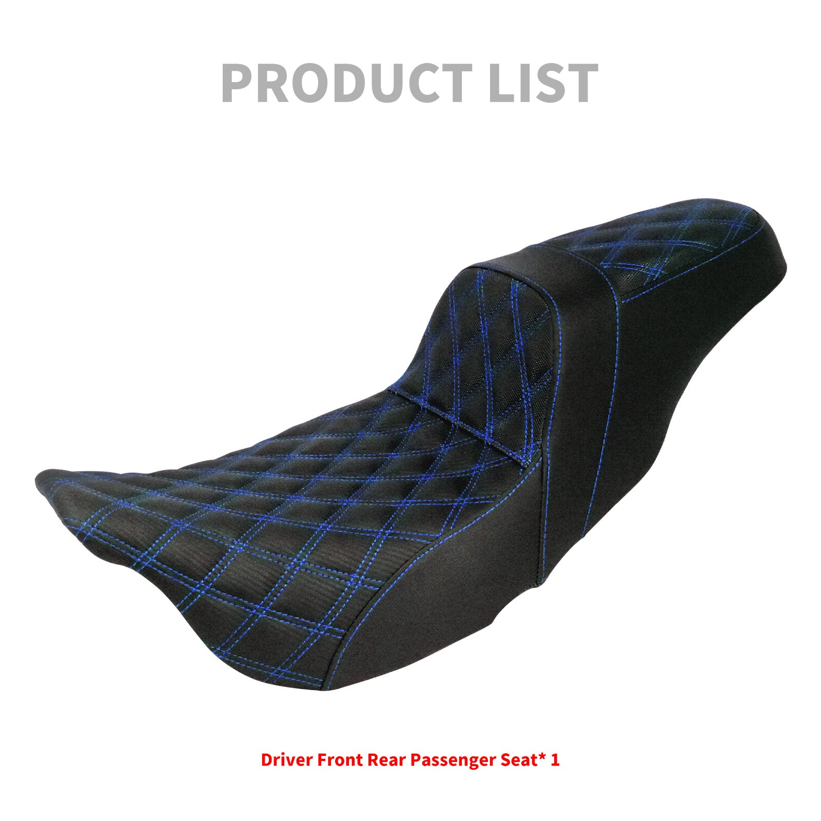 Driver Passenger for Seat Blue Stitching for Harley Touring Road Street Glide 09-23