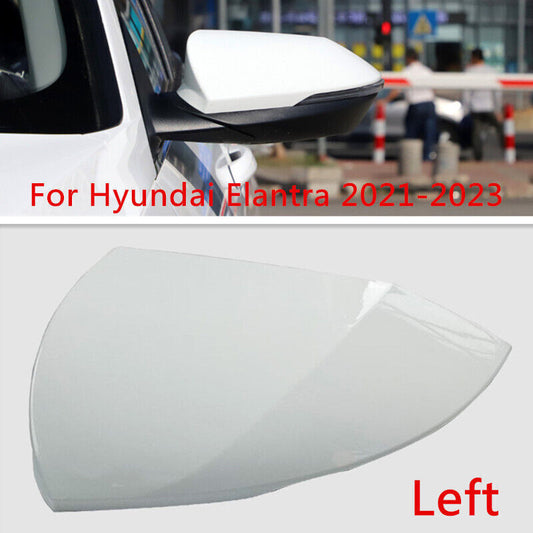 White Left Side Rearview Door Mirror Cover Shell Cap for Hyundai for Elantra 21-23