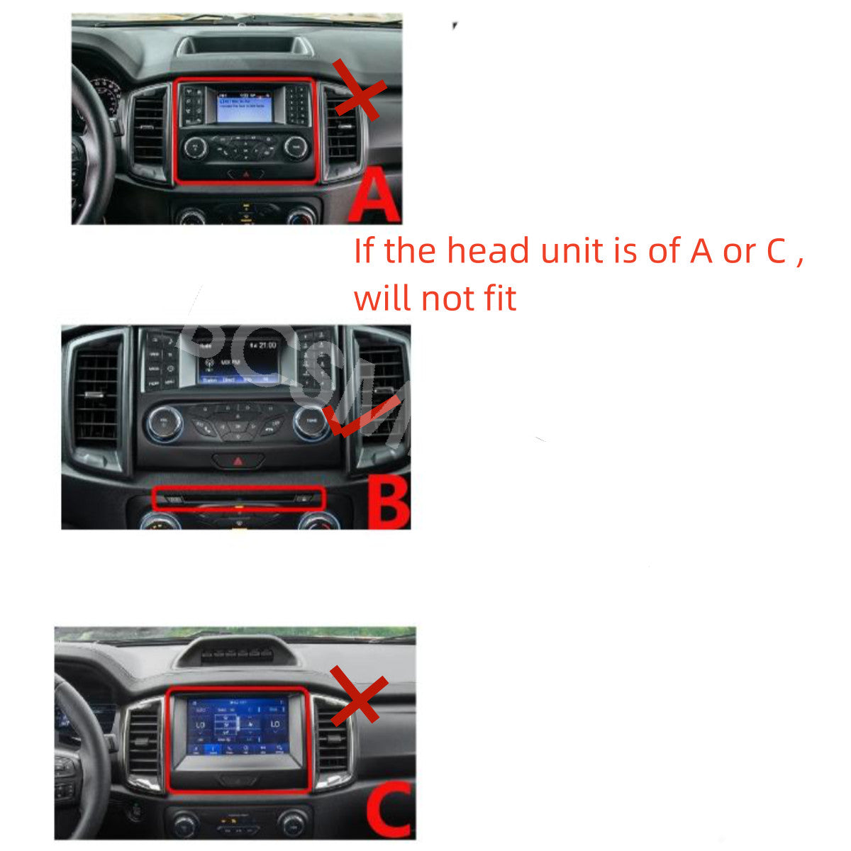For Apple Carplay Car Radio Fit for Ford Ranger 2016-2019 Android 13 GPS Stereo