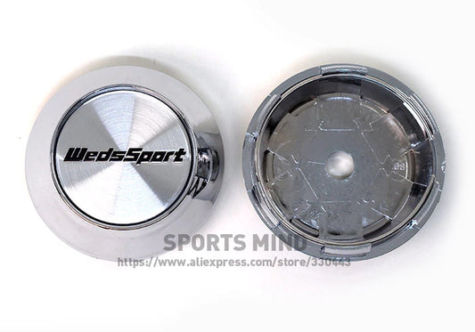 4x68mm WedSport Chrome Bezel Cap Decal Badge Wheel Center Cap Hub Cover TE37