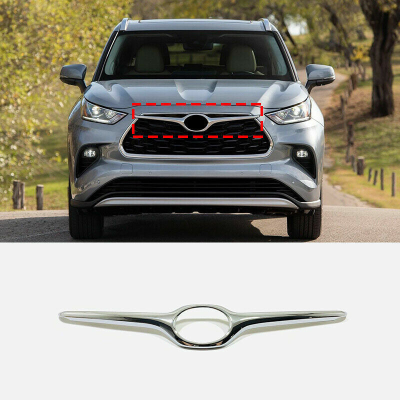 for Toyota Highlander 2020-2023 Chrome Front bumper Grille Cover Moulding Trim