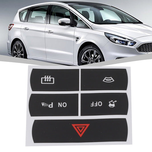 Premium vinyl stickers for Ford S-Max Hazard button defrosters and