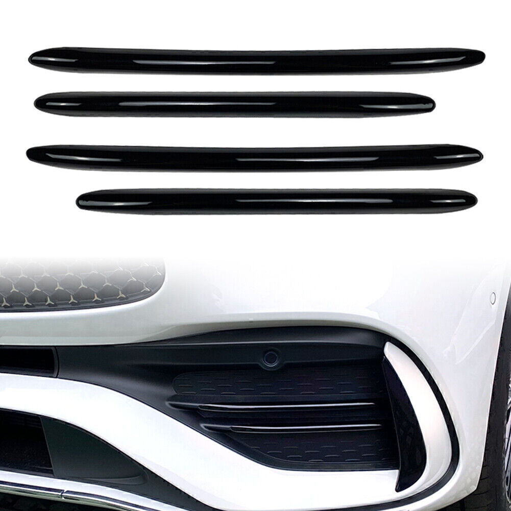 for Mercedes C-Class W206 Black Front Bumper Splitter Fins Body Spoiler Canards