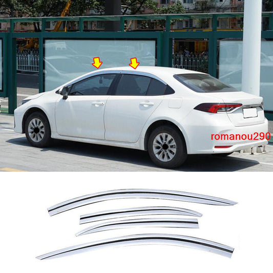 for Corolla Sedan 2019-2023 silver Window Visors Sun Rain Guard Vent Deflectors