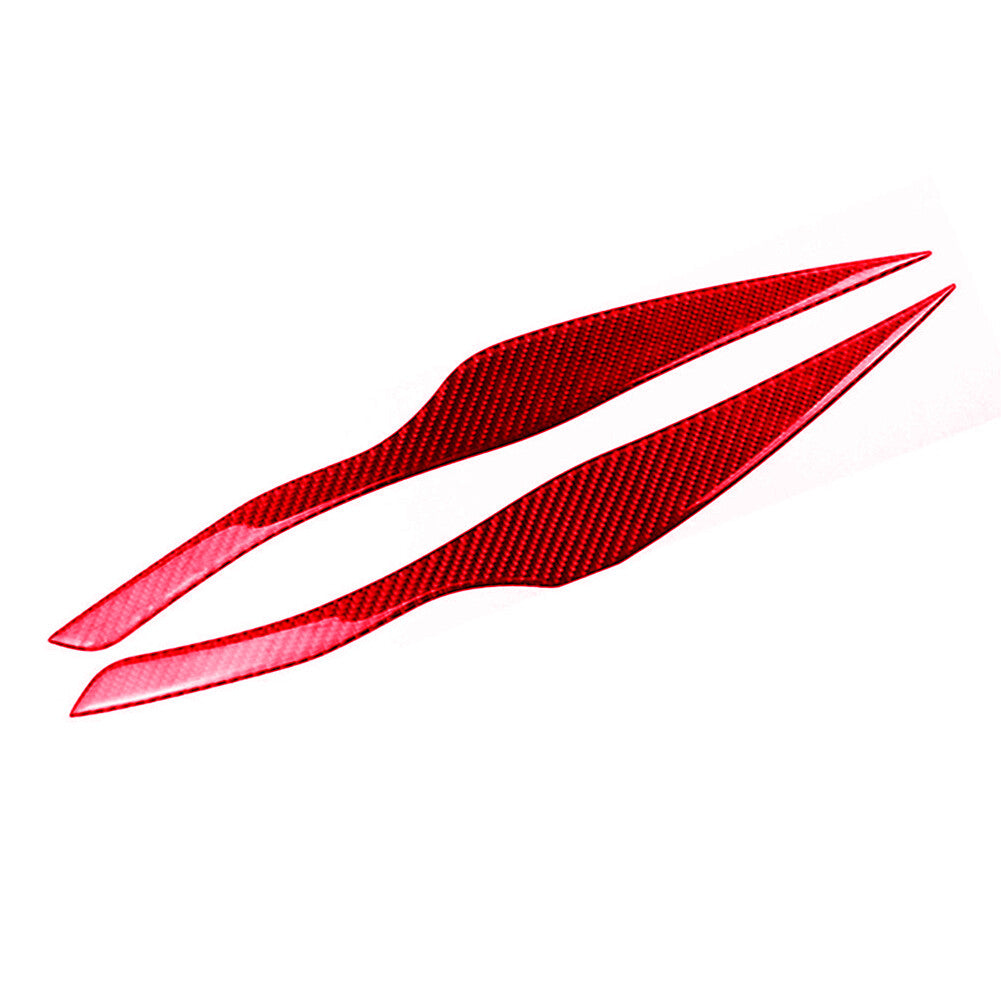 Red Carbon Fiber Headlight Eyebrow Trim for BMW E90 E91 2006-2011