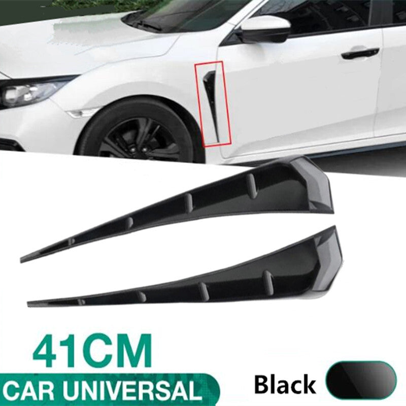 Car Universal Black Personality Modified Side Air Outlet Hood Leaf Board Sticker