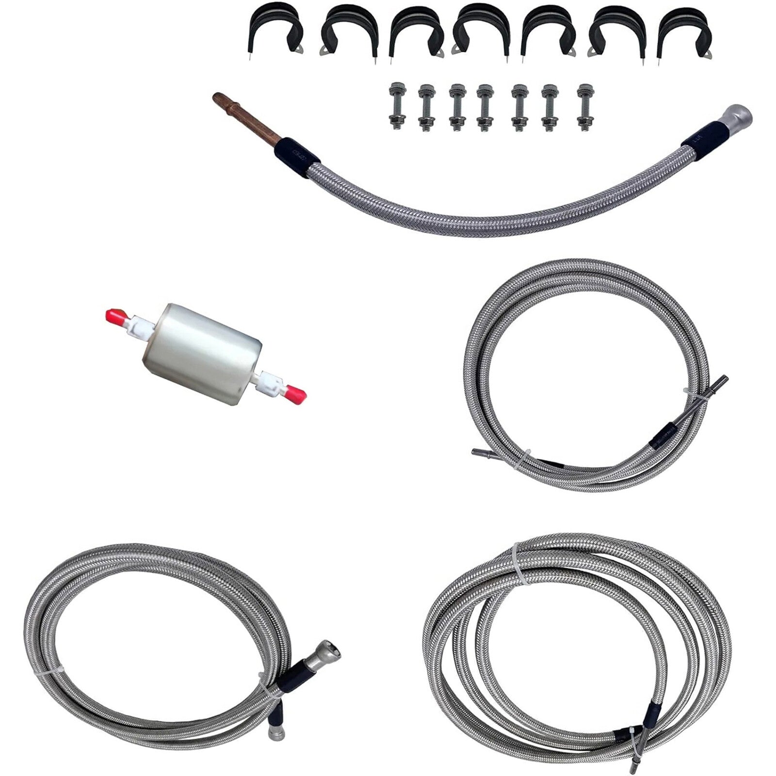 SS Braided Fuel Lines Quick Fix Set for GMC for Chevrolet Gas Flex Ext Cab