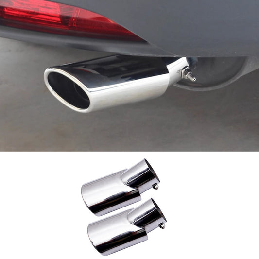 2P Car Exhaust Pipe Tip Tail Silver Steel Trim for Toyota Grand Highlander 2024