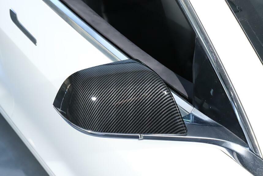 for Tesla Model 3 2017-23 Carbon Fiber Rear View Side Door Mirror Cover trim 2x