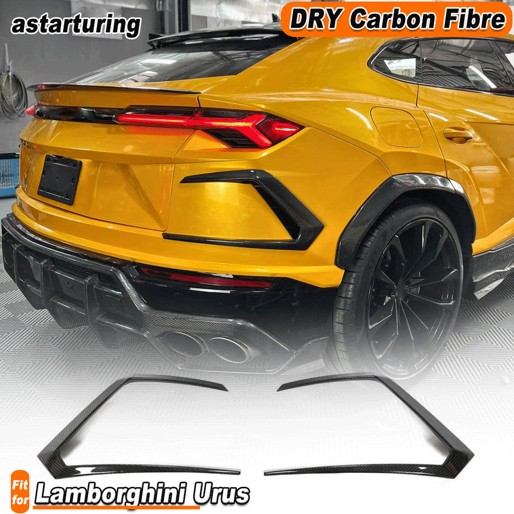 for Lamborghini Urus 2018-22 Dry Carbon Fiber Rear Bumper Canards Fins Splitters