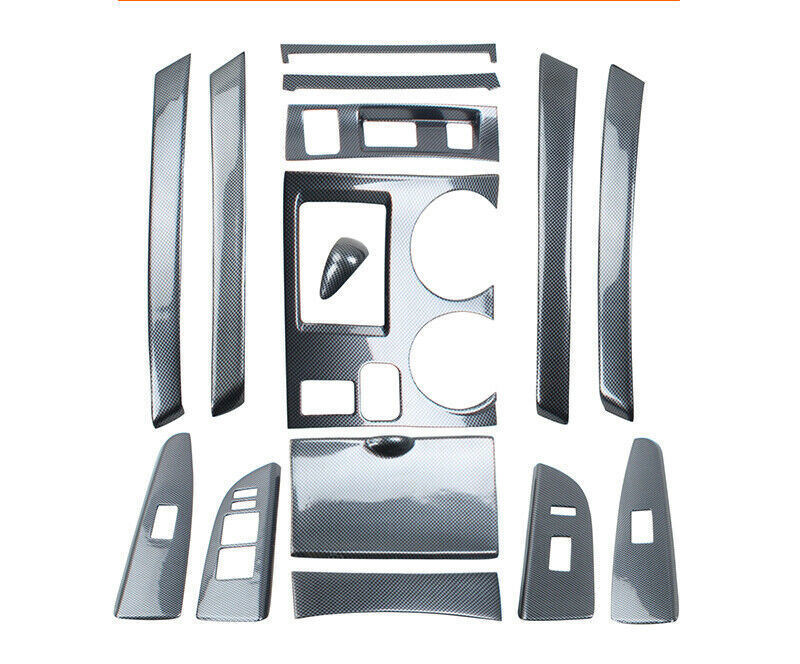 15P Carbon Fiber Car Interior Kit Cover Trim ABS for Toyota highlander 2009-2014