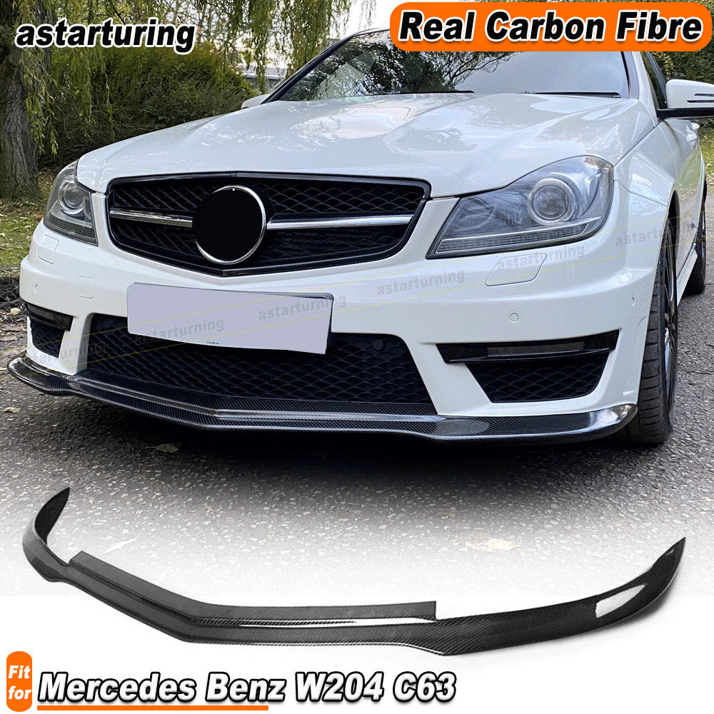 for Mercedes-Benz W204 C63 Bumper 2012-14 REAL Carbon Front Chin Lip Spoiler