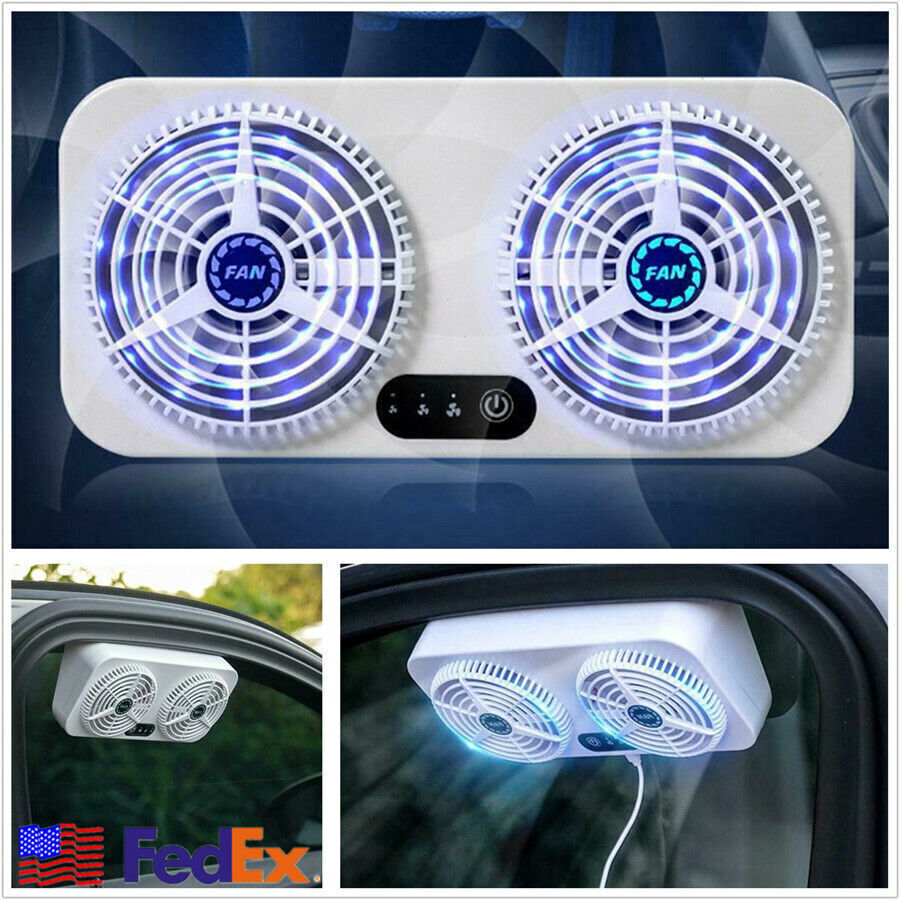 12V USB Charging 3 Speed Car ATV Home Dual-use Air Circulation Smoke Exhaust Fan