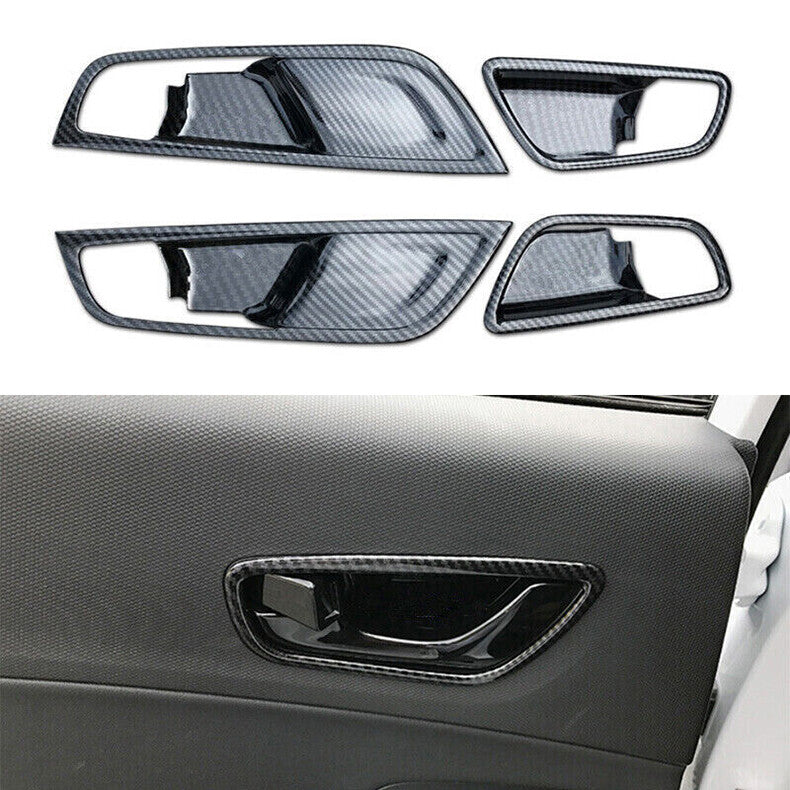 for Hyundai Kona 2018-2022 Carbon Fiber Interior Door Handle frame Cover Trim 4x