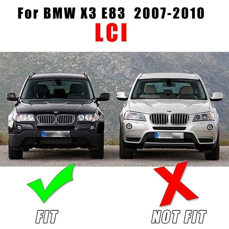1 Pair Black for BMW X3 E83 LCI 2007-2010 Fog Light Cover Primed Grill Trims