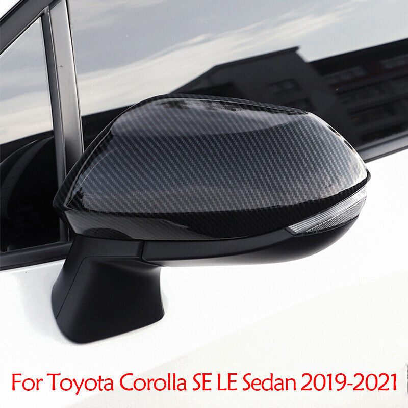 Carbon Fiber Side Mirror Cover Cap Fit for Toyota for Corolla SE LE Sedan 2019-2021
