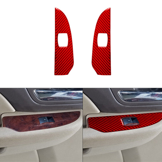 Red Carbon Fiber Rear Door Control Trim For Silverado/tahoe/ for sierra 07-14 Type A