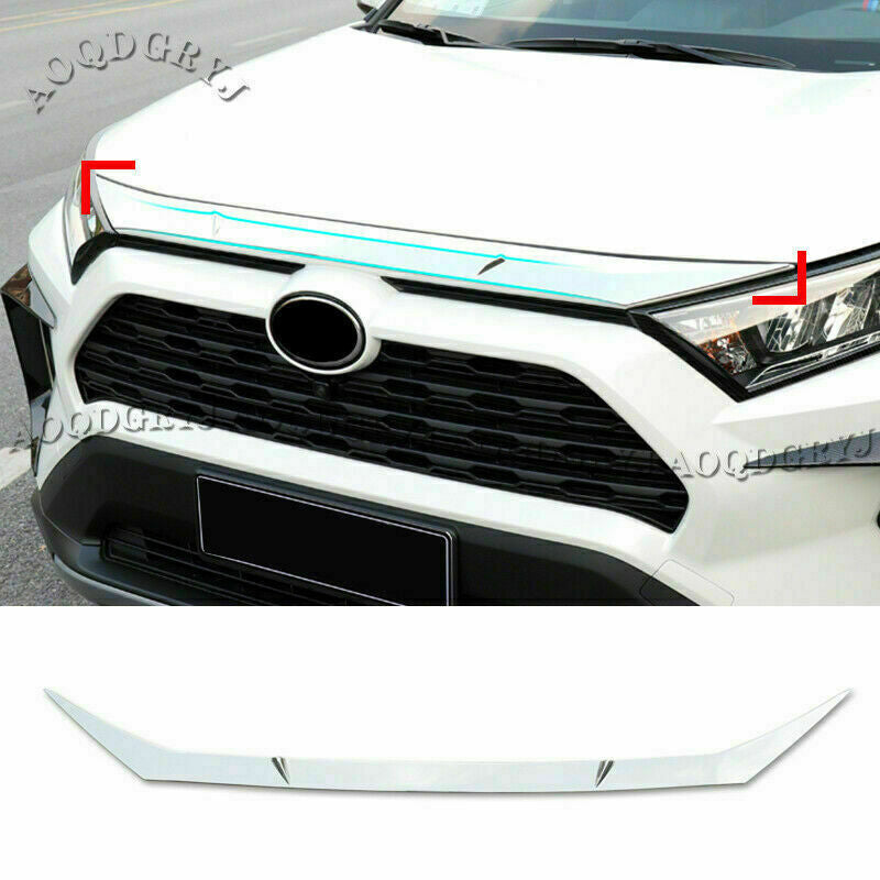 for TOYOTA RAV4 2019-2023 Chrome Front Grill Grille Engine Hood Protector Cover