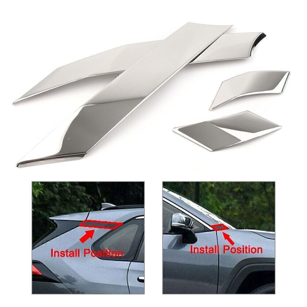 for Toyota Rav4 2019-20 Steel Chrome Door Window A C Pillar Post Molding Cover