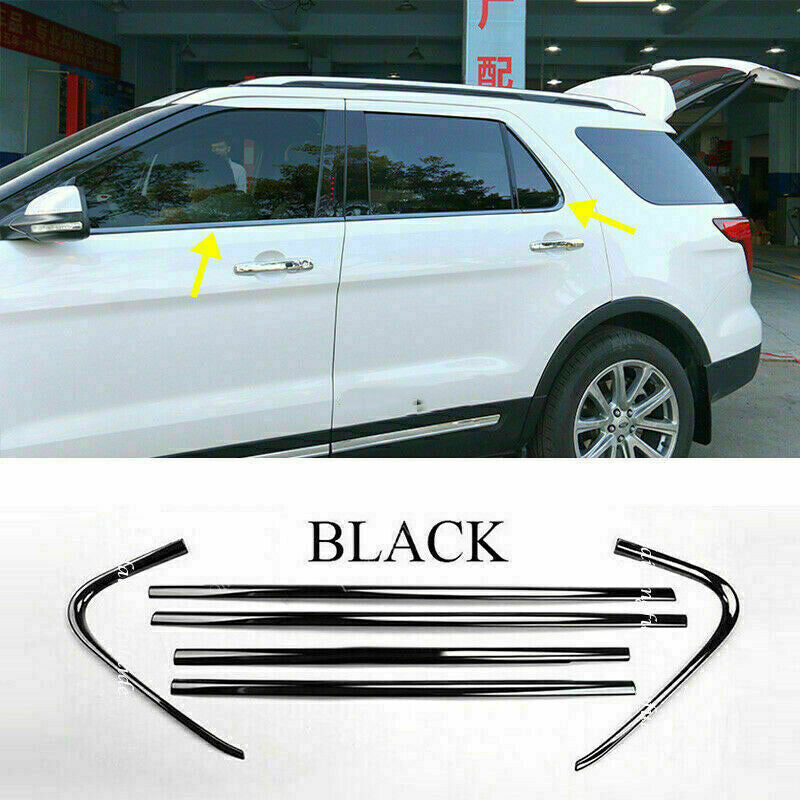 for Ford Explorer 2011-19 Glossy black Steel Bottom Lower Window Sill Trim Cover
