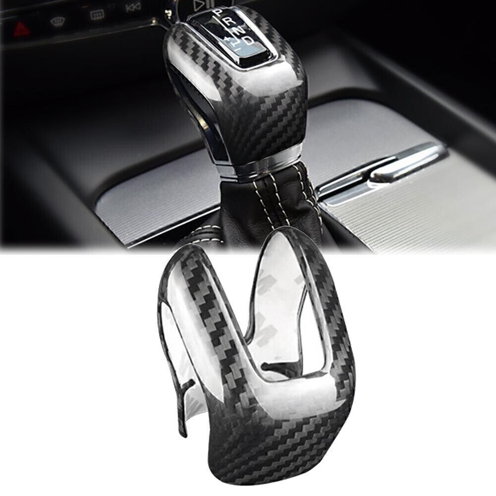 Black Carbon Fiber Gear Shift Knob Cover Trim Fit for Volvo XC60 XC90 S60 S90 V60
