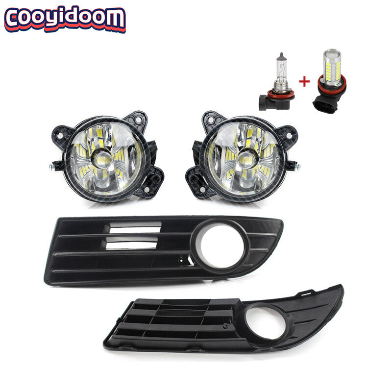 Set Front Halogen+LED Fog Light for VW Polo GTI 9N3 MK4 2005 -2010