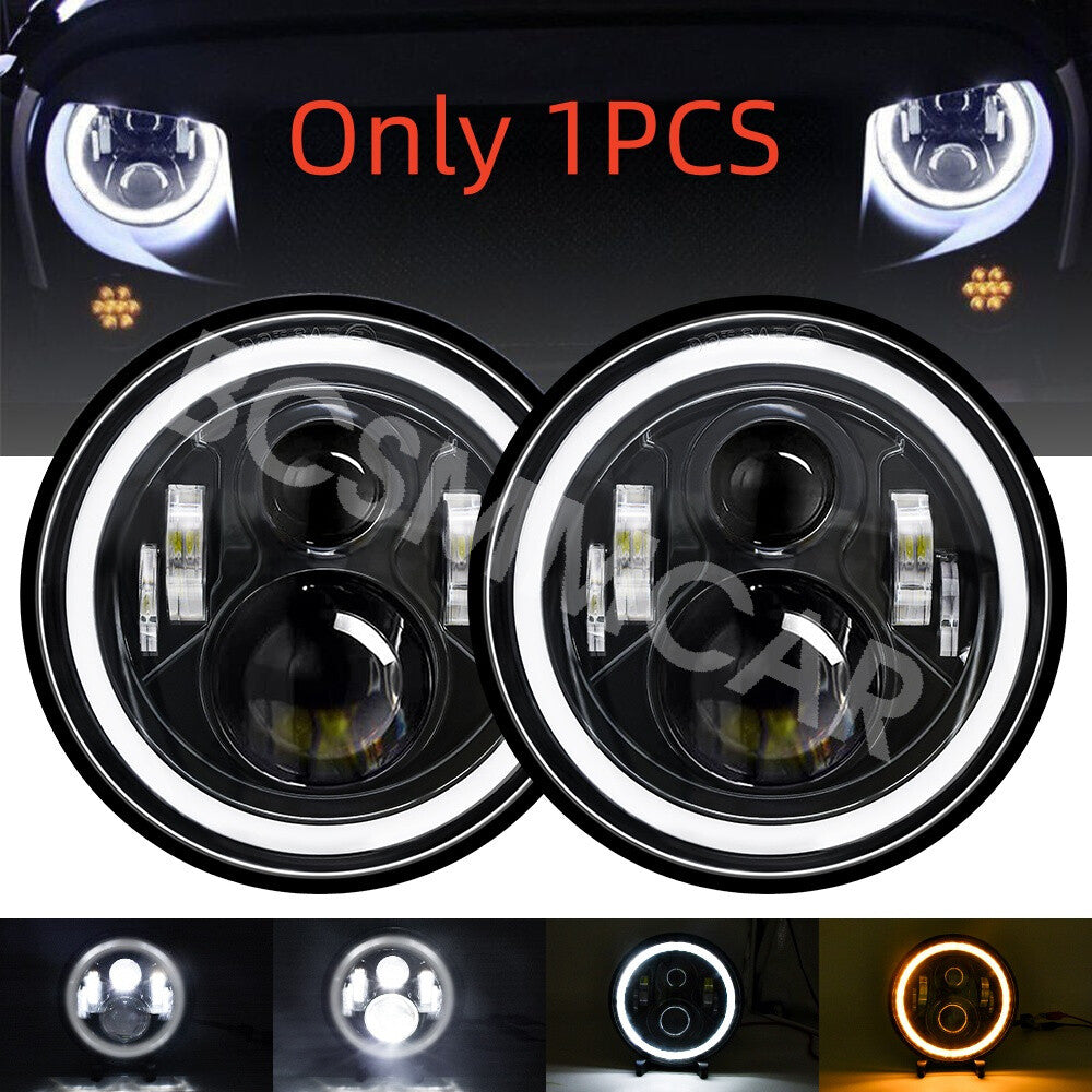 Halo Angel Eye LED Turn Lamp Headlight Fit For 1997-2006 for Jeep for Wrangler TJ 2 Door