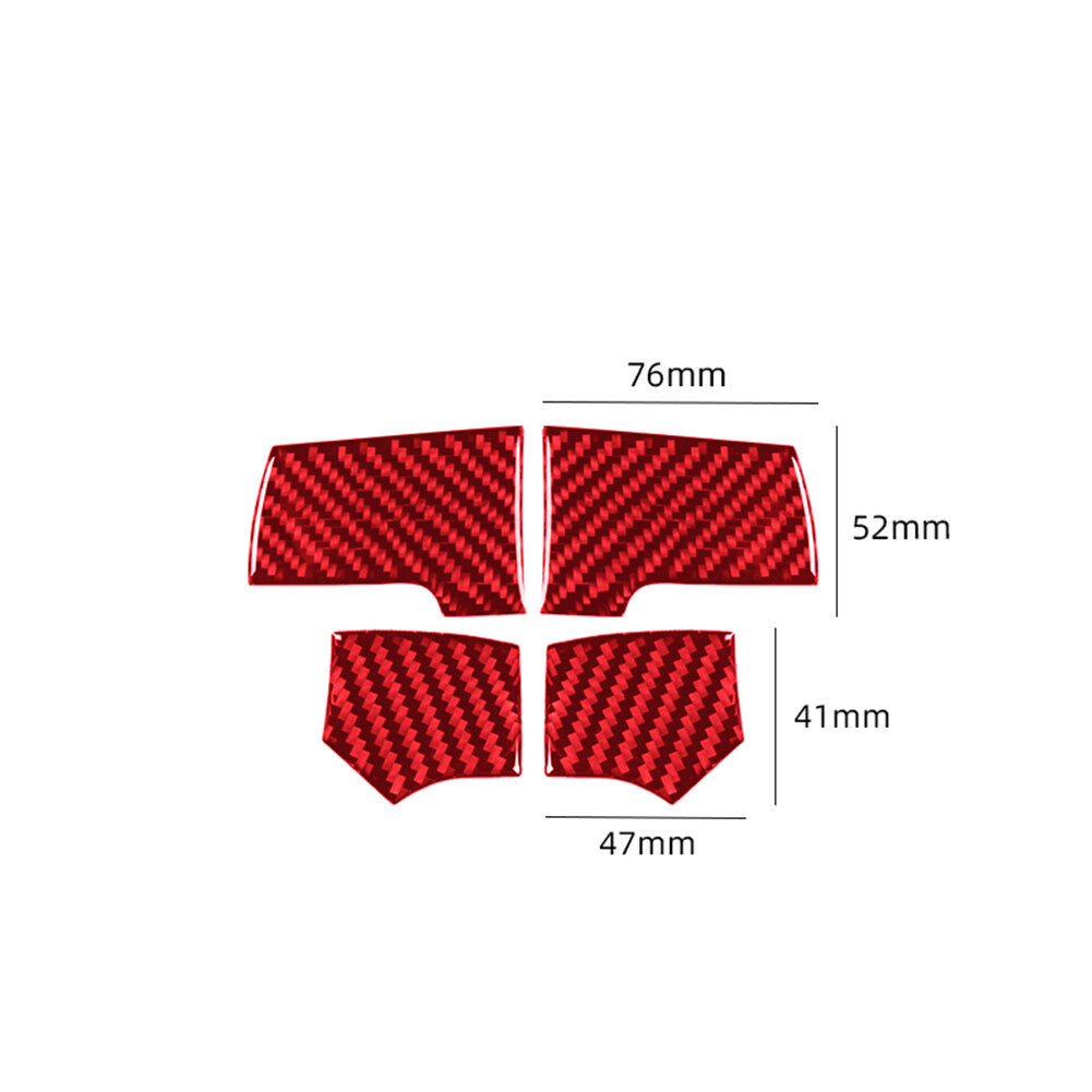 Red Carbon Fiber Interior Steering Wheel Cover Trim for Ford F-150 FX4 2004-2008