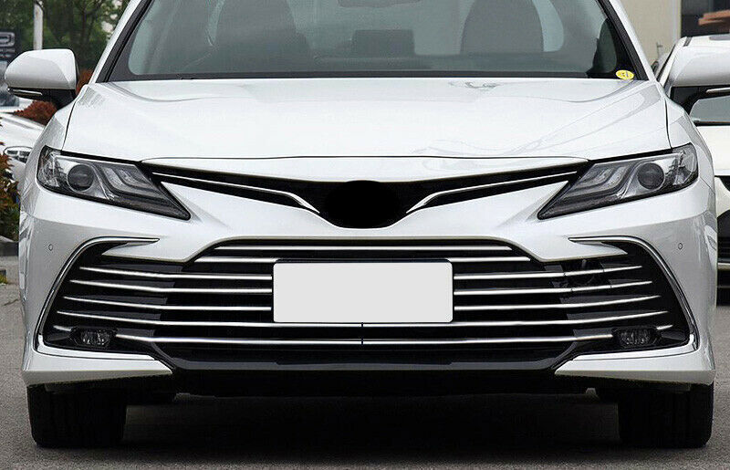 for Toyota for Camry LE XLE 2021-23 Chrome Front Bumper Mesh Grille Grill Strip Trim