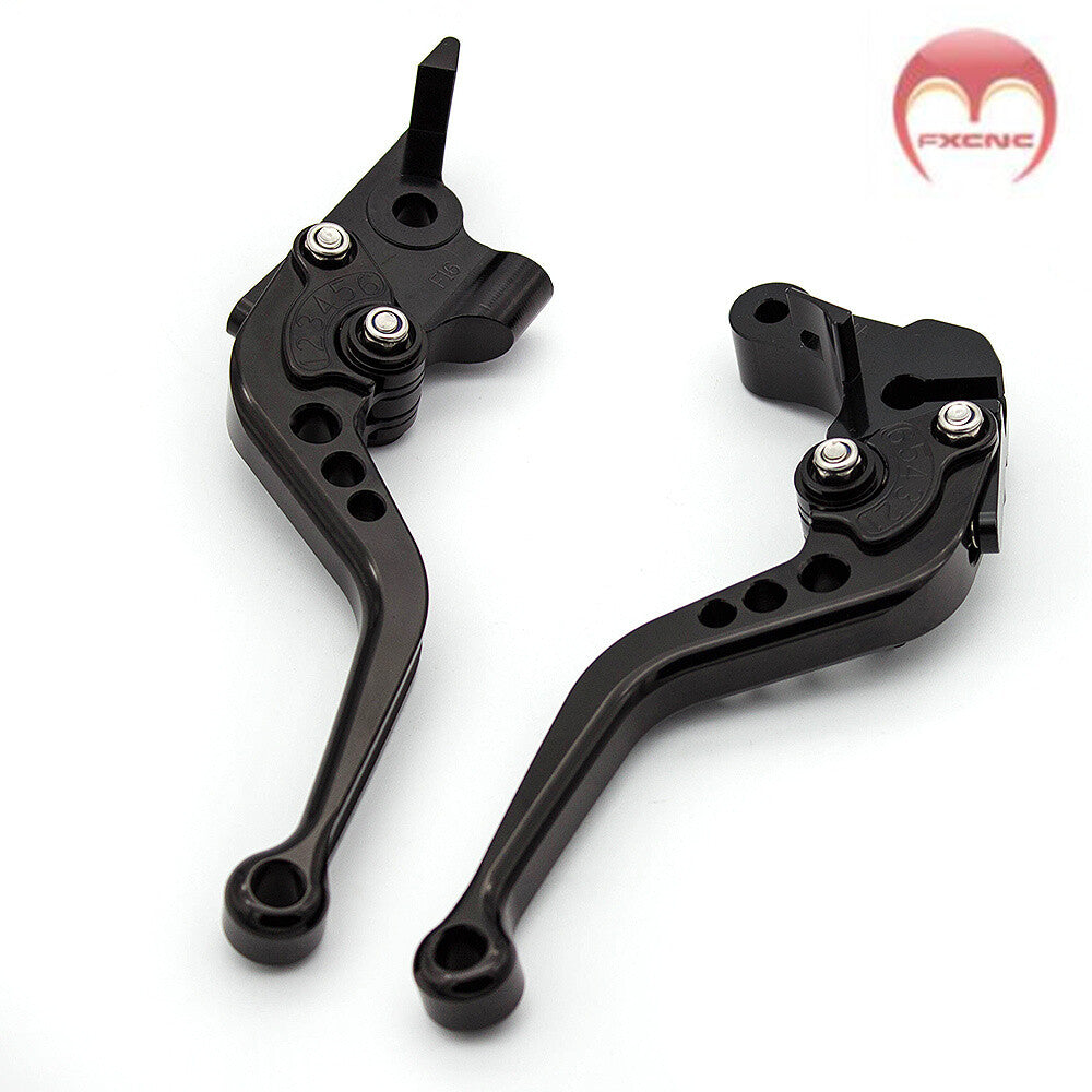 Short clutch and brake lever for Benelli 302s, 502c, TRK502x, and TRK502x motorcycles.