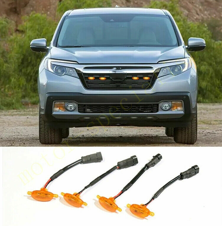 for Honda Ridgeline 2017-24 Front Grille yellow LED Light Style DRL Lamp