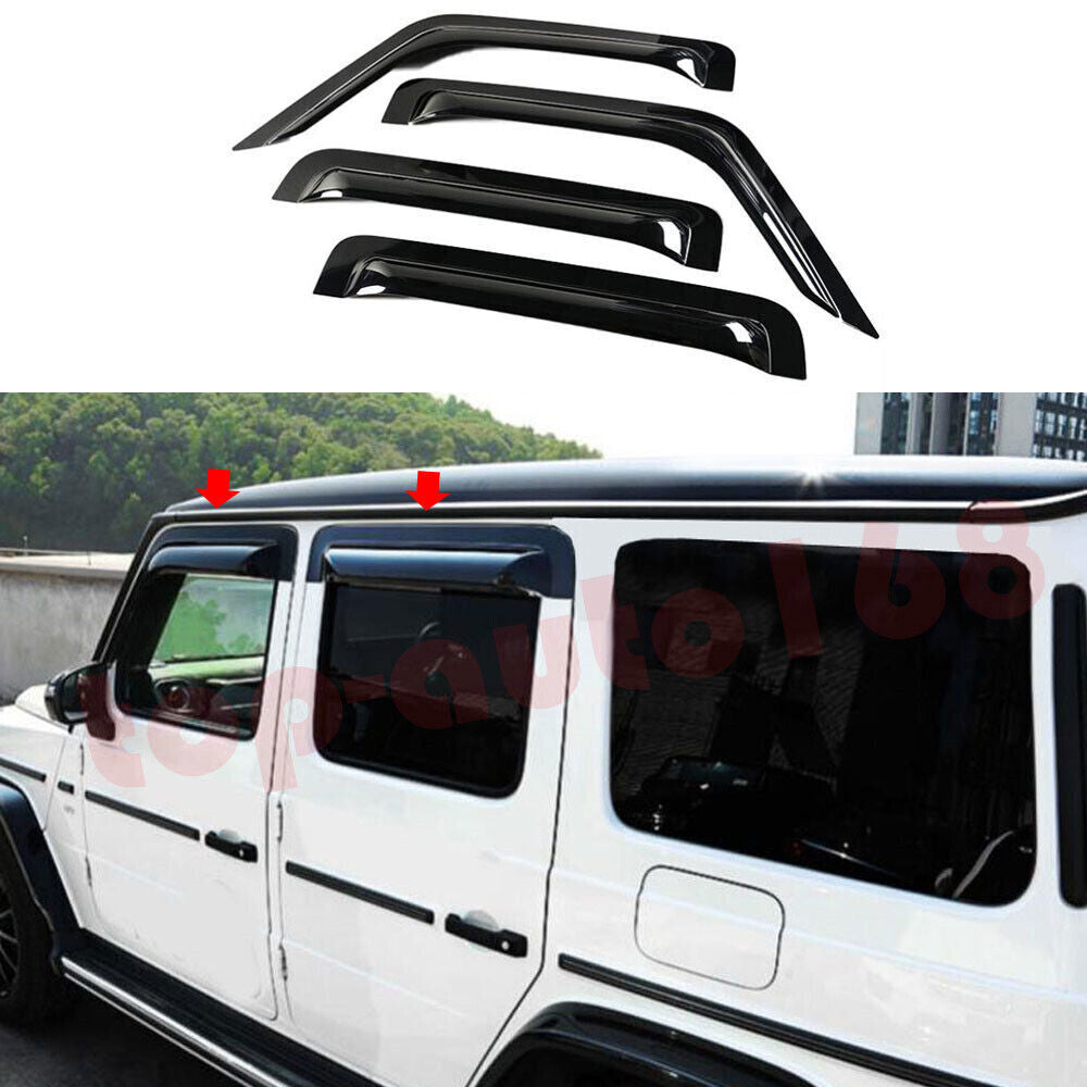 ABS Black Window Visor Vent Shades Sun Rain Guard Fit for Benz G-Class 2019-2023