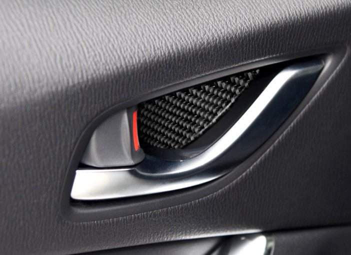 4PCS Real Carbon Fiber Inner Door Bowl Sticker Trim Fit for Mazda CX-5 2017-2021