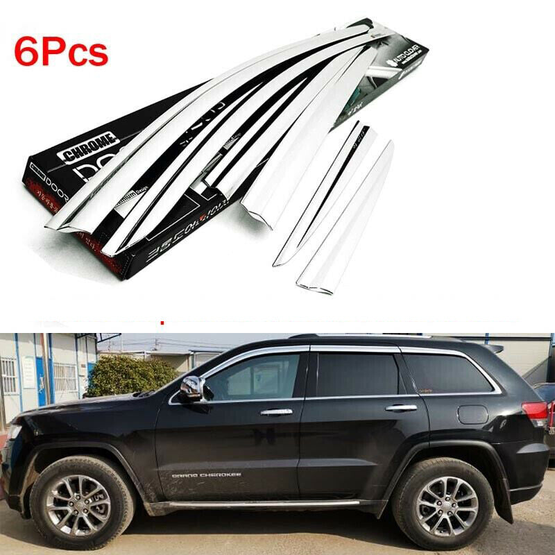 Chrome Side Window Wind Deflector Visor Rain Wind Guard For Grand Cherokee 11-20