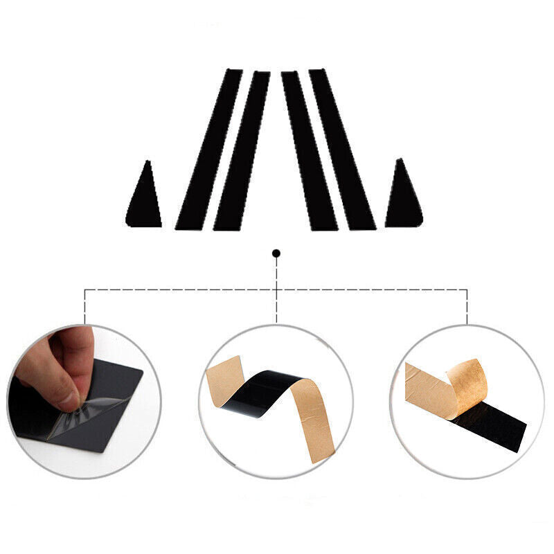 for Suzuki SX4 hatchback 2006-13 Piano Black Pillar Post Door Window Strip Trim