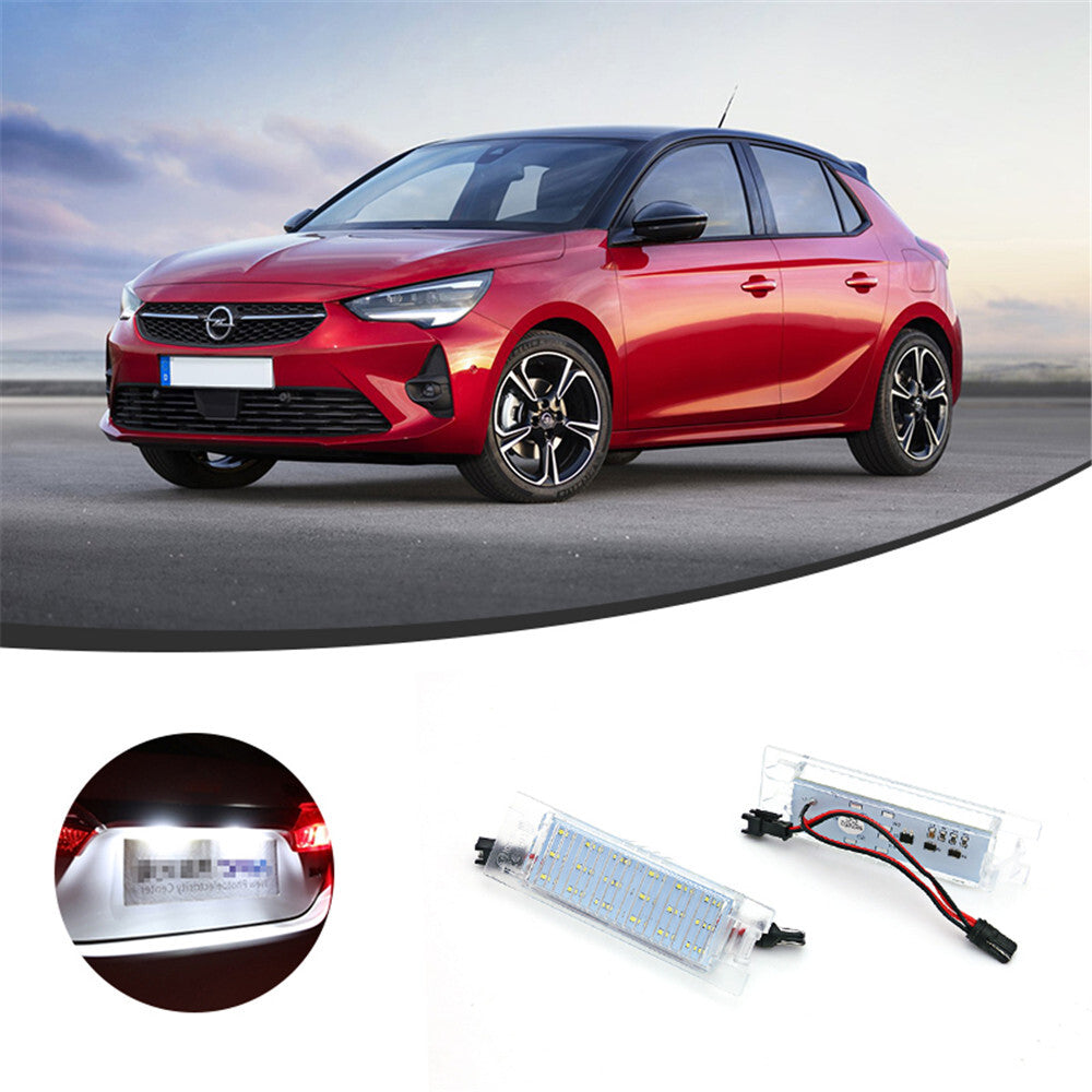 2Pcs Fit for Opel Astra H Corasa C D Insignia Car LED License Plate Lights Lamps